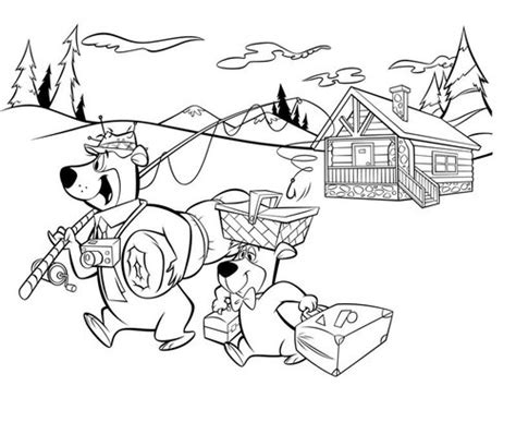 yogi bear  boo boo coloring pages   kids disney coloring pages