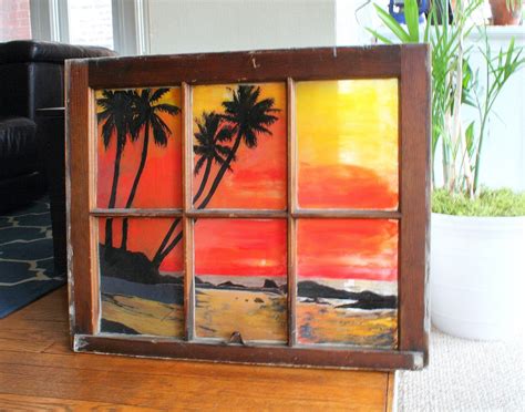 beach window painting  anthonyscottstudio  etsy window painting