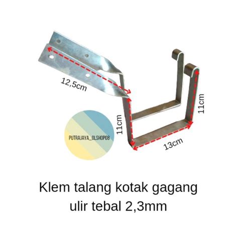 Jual Klem Talang Kotak 4 Hak Talang Gantungan Talang Begel Talang