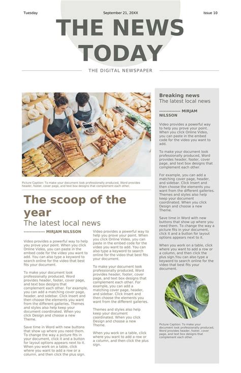 lifestyle newspaper template  word docx file