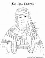 Coloring Kateri Saint Tekakwitha Visit sketch template