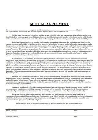 sample mutual agreement   ms word