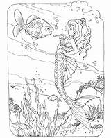 Coloring Mermaid Pages Barbie Girls Pretty sketch template