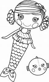 Coloring Lalaloopsy Doll Mermaid Pages Pals Pet sketch template