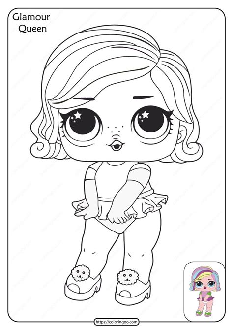 printable lol surprise glamour queen coloring page