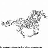Horse Zentangle Coloring Pages Pattern Easy Getcoloringpages sketch template