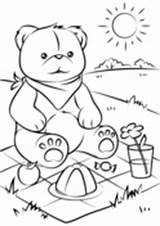 Picnic Coloring Pages Teddy Bears sketch template