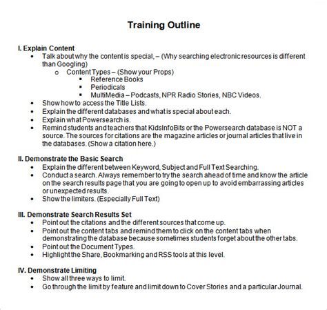 Training Module Outline Template
