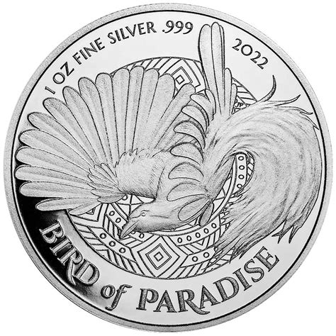 silver ounce  oz bullion coin type  papua  guinea showing