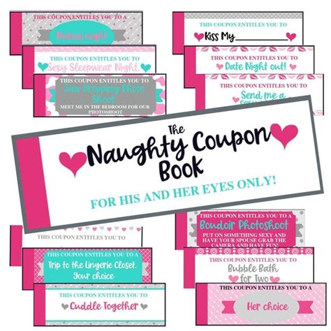 52 printable naughty coupons naughty coupon book sex etsy