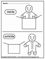 Opposites Outside Inside Worksheets Kindergarten Coloring Pages Preschool Gingerbread Man Printable Pdf Book Click sketch template