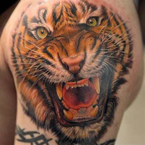 Thigh Tattoos 55 Awesome Tiger Tattoo Designs