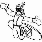 Coloring Snowboarder Mountain Happy Recreation Outdoor Clipart Climber Printable sketch template