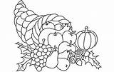 Cornucopia Coloring Pages Printable Thanksgiving Color Getcolorings Getdrawings sketch template