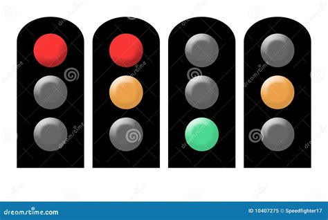 traffic light sequence stock illustration illustration  color