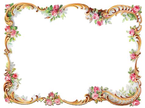 antique images royalty  flower frame pink rose shabby chic