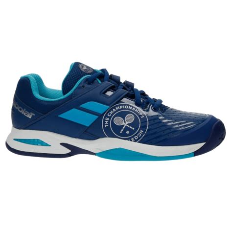 babolat junior wimbledon jet  court tennis shoe dark blue