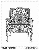 Coloring Chair Pages Drawing Forever Color Furniture Corfee Stephanie Vintage Draw sketch template