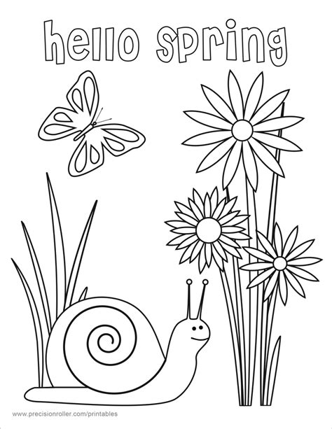 spring coloring page precision printables