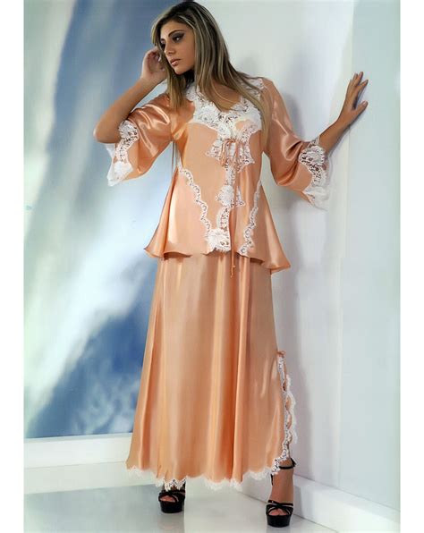 litavis luxury short silk dressing gown