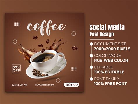 dribbble coffee social media post designjpg  hafizul islam