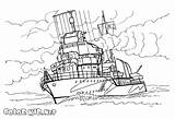 Destroyer Coloring Battleship Intelligent Pages sketch template