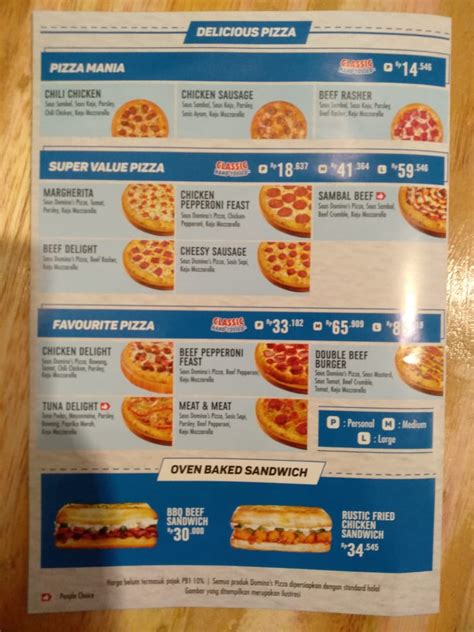 harga  menu dominos pizza terbaru lengkap  gambar wisata kuliner indonesia