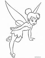 Tinker Bell Coloring Pages Disney Face Fairies Book Flying Printable Pretty sketch template