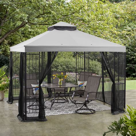 mainstays ft  ft wide easy assembly outdoor furniture patio gazebo walmartcom