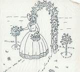 Crinoline Embroidery Lady Garden Patterns Choose Board Vintage sketch template