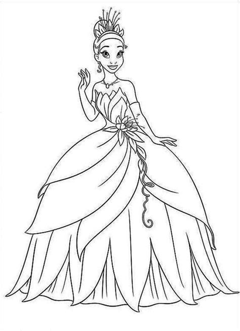 tiana coloring pages  disney princess colors disney princess