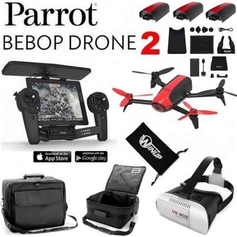 drone parrot bebop  skycontroller  batteries masque vr   fpv sac de transport winup
