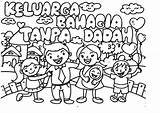 Keluarga Bahagia Dadah Tanpa Mewarna sketch template