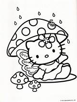 Coloring Pages Kitty Hello Colouring Fall Mushroom Sheet sketch template