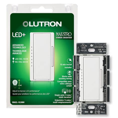 lutron maestro led dimmer switch  dimmable ledhalogenincandescent bulbs single pole