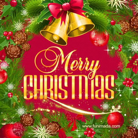 christmas wreath  beautiful bells  decorations gif