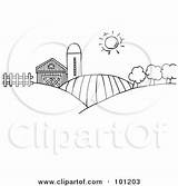 Outline Hills Rolling Farm Clipart Coloring Land Silo Farmer Royalty Illustration Toon Hit Mountain Rf Poster Print Pastures 2021 Small sketch template