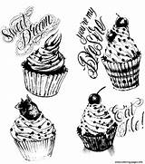 Vintage Coloring Cupcakes Adult Pages Cup Drawing Cakes Adults Printable Cupcake Imprimer Coloriage Cake Adulte Et Print Book Info Gourmet sketch template