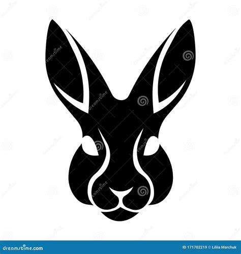 rabbit head zentangle stylized vector illustration pattern