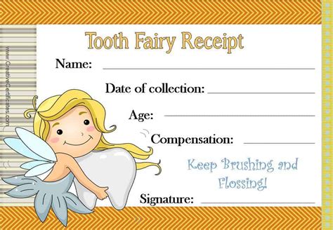tooth fairy certificate customize  instant