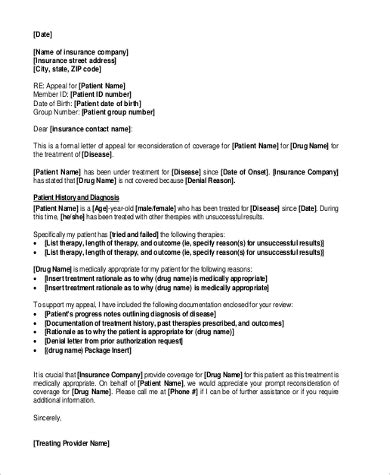 sample letter  appeal  reconsideration  letter template