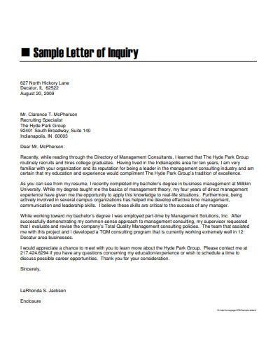 inquiry letter templates  google docs word pages