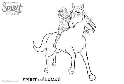 spirit riding  coloring pages lucky  spirit  printable