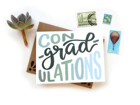 congradulations graduation card original calligraphy brush etsy