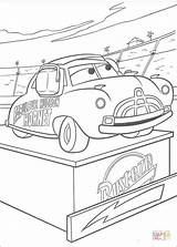 Coloring Pedestal Hudson Doc Disney Cars Pages Color sketch template