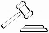 Mallet Gavel Outline Coloring Gif Stock Coloringcrew sketch template