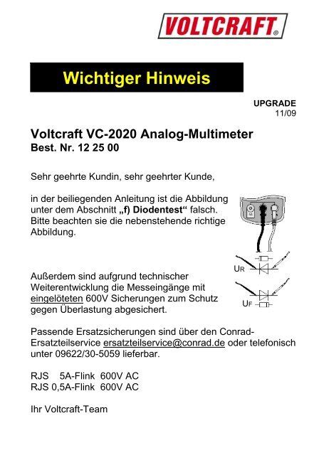 analog multimeter vc  produktinfoconradcom