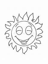 Sun Drawing Cartoon Smiling Cute Illustration Background Happy Coloring Preview sketch template