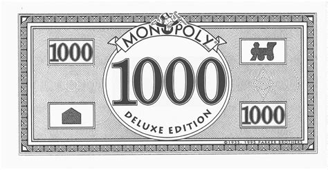免费 printable 1000 bill monopoly money 样本文件在