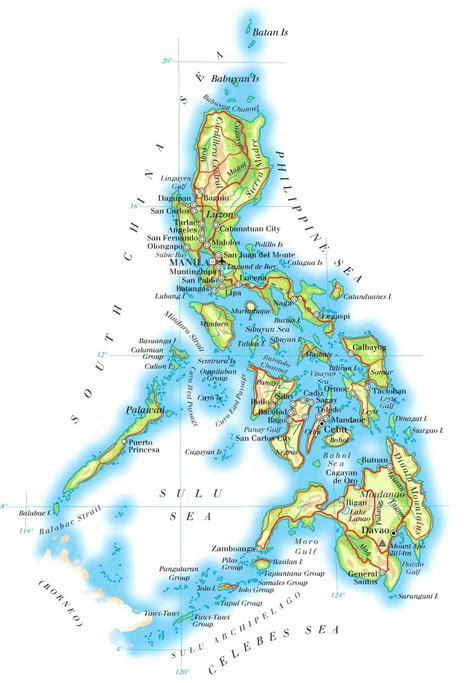 large size  detailed philippines map travel   world